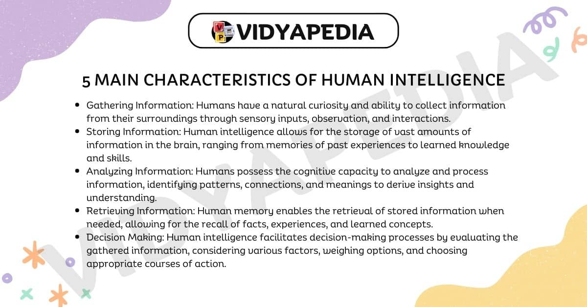 5 Main Characteristics of Human Intelligence