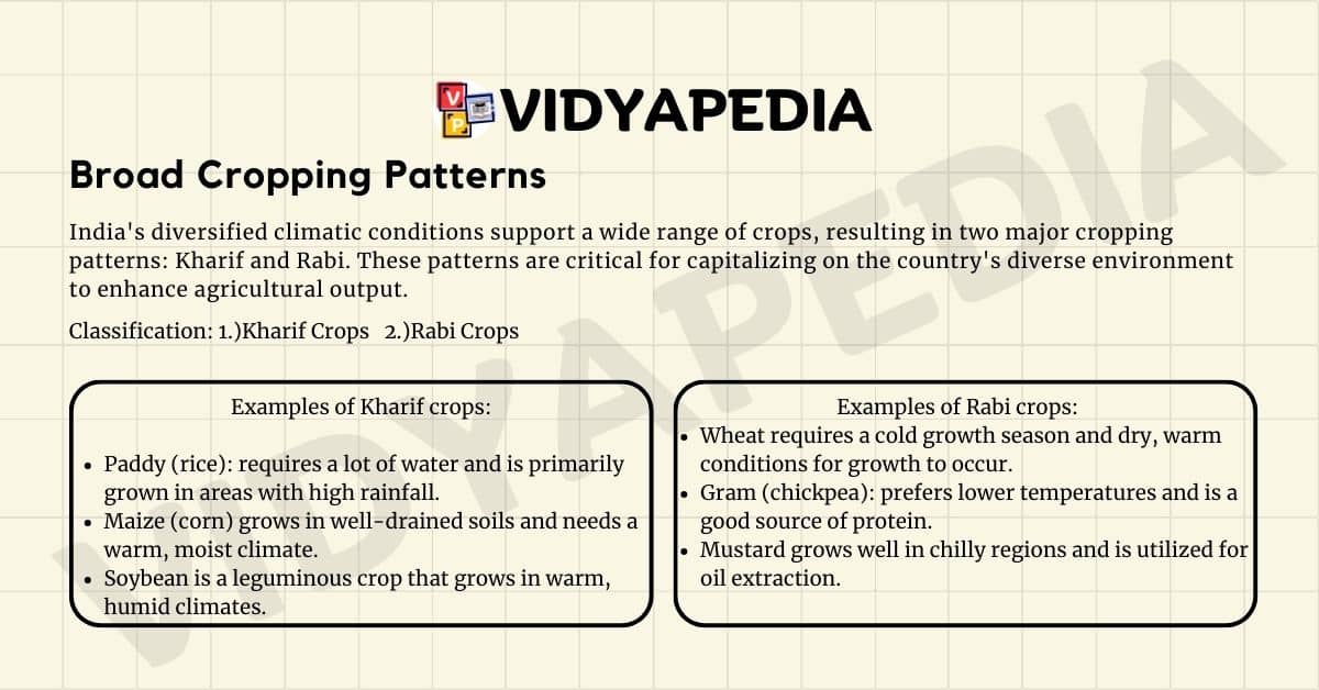 Broad Cropping Patterns aggriculture practices